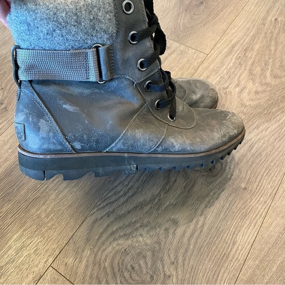 Sorel Green Lace Up Combat Boots Size 9 - Picture 8 of 8